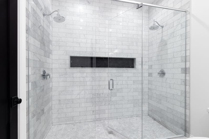 Walk-In Shower with Marble Tiles