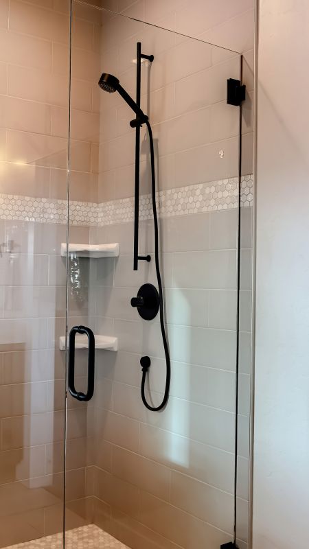 Sleek Black Framed Shower Door